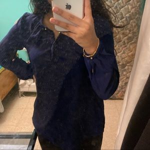 Navy blue dress shirt/blouse